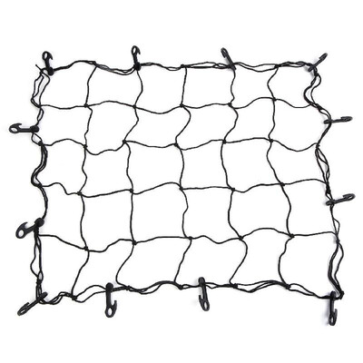 

Cargo Net Motorcycle Helmet Mesh Bungee Cord with Hook Adjustable Black