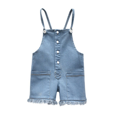 

Summer Simple Children Girls Cotton Bib Denim Adjustable Suspenders Shortalls Strap Overall Shorts 0-24M Newborn Baby Clothes