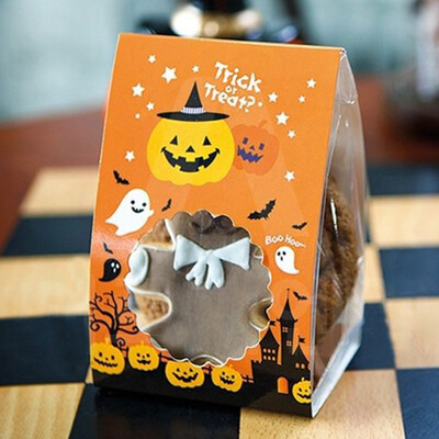 

50PCSet Halloween Pumpkin Cookie Candy Bags Party Treat Favors Gift Packaging