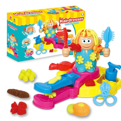 

New 3-D Coloured Mud Crazy Barber Shop Theme Rubber Mud Mould Tool Set DIY Toys