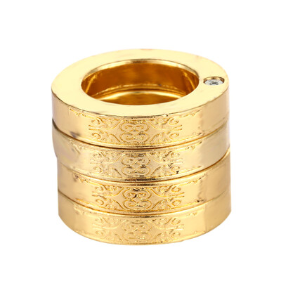 

Man Stylish Defensive Hexagon Round Ring with Four Layer Design