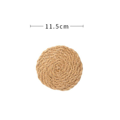 

Eco-friendly Flax Plaid Mats Placemats Heat-resistant Thread Straw Round Thick Pad Placemat for Restaurant Kitchen Dinner