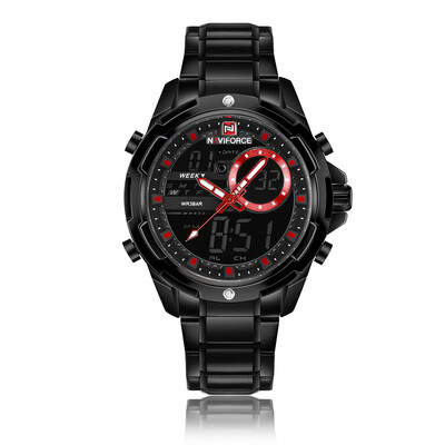 

NAVIFORCE Fashion Stainless Steel Men Watches 3ATM Water-resistant Digital Dual Display Watch Luminous Man Wristwatch Male Relogio