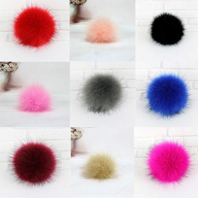 

DIY 10CM Cute Faux Rabbit Fur Pom Pom Ball Pompoms Women Fashion Hats Decor