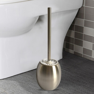 

Stainless Steel Bathroom Toilet Brush & Round Holder Free Standing Cleaning Set