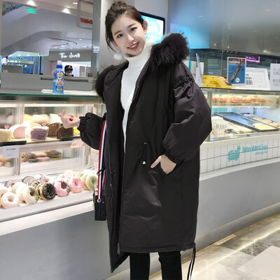 

Winter 2018 womens new thickened large fur collar long&loose down jacket coat down jacket down coat down filled garment