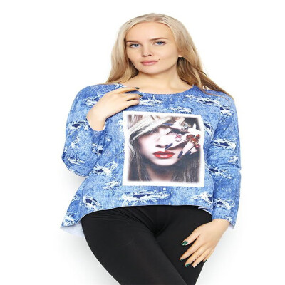 

Autumn long-sleeved blouse 2018 new large size loose wild shirt personality clothes long t-shirt