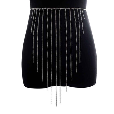 

Womens Bikini Waist Belly Beach Harness Slave Necklace Silver Gold