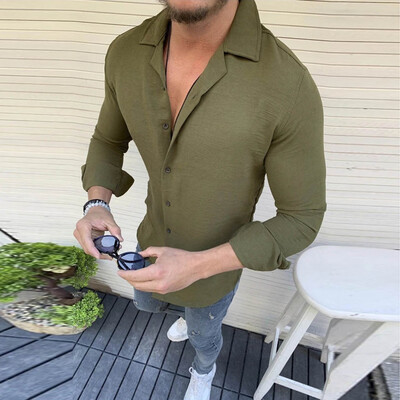 

Toponeto Mens Driver Cross Color Lapel Long Sleeve Fashion Casual Shirt Top Blouse