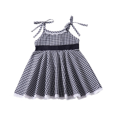 

Baby Children Dresses Kids Girl Sleeveless Cotton Dress Baby Girl Summer Dresses for Girls Plaid Printed Strap Dress