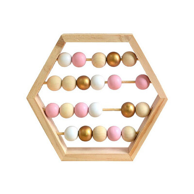 

Children Hexagon Toy Beads Wooden Craft Fashion Concise Table Decoration Home Decoration