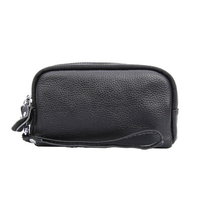 

Women Litchi Pattern 3 Layers Zip Phone Handbag Long Wristlet Wallet Coin Purse
