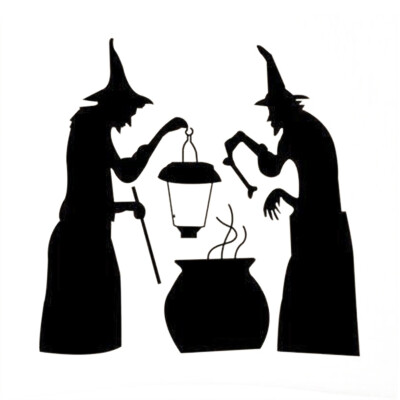 

Halloween Home Decoration Living Room Removeable Waterproof Witch Pattern Funny Wall Sticker Party Decoration