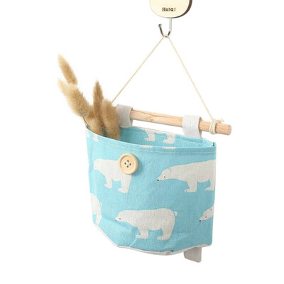 

Cotton Cartoon Animal Hanging Storage Debris Pouch Wall Combination Organizer