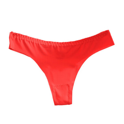 

Seamless Panties Sexy Women Lingerie Thong Female Cotton One-piece Ultra-thin Ice Silk Panties Solid Color Low Waist G-String