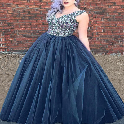 

V-neck Cami Sequins Full-length Backless Mesh Evening Dress