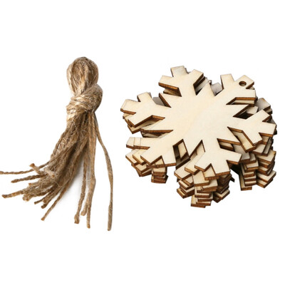 

10PcsSet Christmas Hanging Ornaments Wooden Slices Crafts Pendant With Burlap Rope For Home Xmas Tree Bar Shop Decor Decoracion