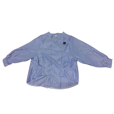 

Striped Women Long Sleeve Ladies Office Shirts Blue Stripes Regular V Neck Blouse Shirt Blusas