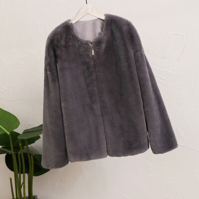 

Tailored Women Fashion Autumn Winter Long Sleeve Casual Warm Plush Short Coat