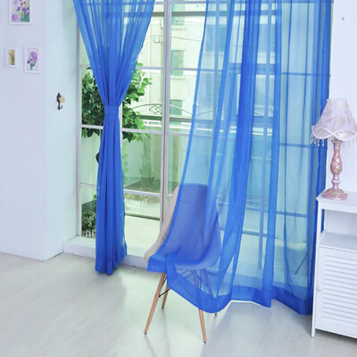 

Gobestart 1 PCS Pure Color Tulle Door Window Curtain Drape Panel Sheer Scarf Valances
