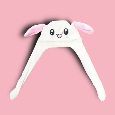 

Magnet Knit Move Rabbit Ear Hat Pinching Airbag Cap Plush Toy Dance Hat