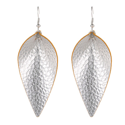 

Leaf Feather Earrings PU LeatherWater Drop Dangle Earring