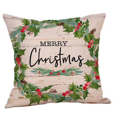 

Siaonvr Merry Christmas Pillow Cases Cotton Linen Sofa Cushion Cover Home Decor