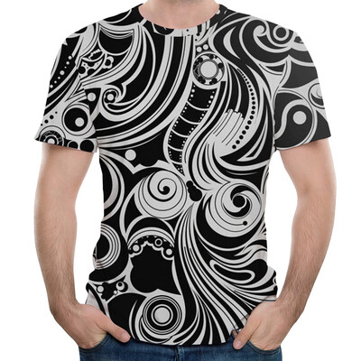 

Toponeto Mens 3D Printed Short Sleeve Shirt Casual Top Loose Blouse Round Neck Tee