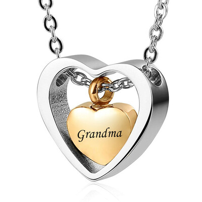 

1 PCS Heart-shaped Casket necklace Ashes Keepsake Pendant Necklace