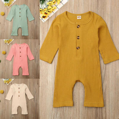 

US Newborn Infant Baby Boy Girl Knitted Romper Bodysuit Jumpsuit Clothes Outfit