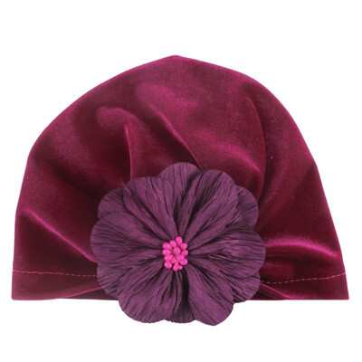 

New Baby Cotton Hat For Girls Boys Newborn Flower Design Elastic Hats Accessories Photography Props