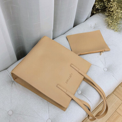

Tailored Fashion Womens Solid Color Large Capacity Leather Shoulder Bag Handbag