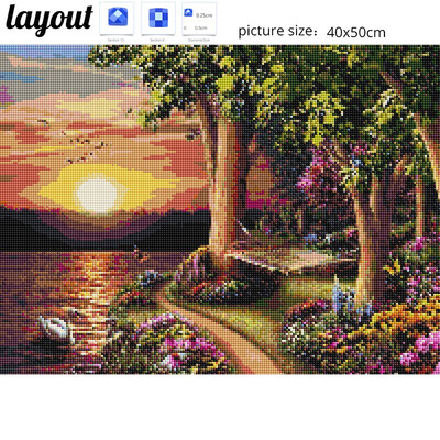 

New Diamond Embroidery 2019 Tree Full Diamond Mosaic With Square&Round Stones Scenic Picture Of Rhinestones Diamond Art