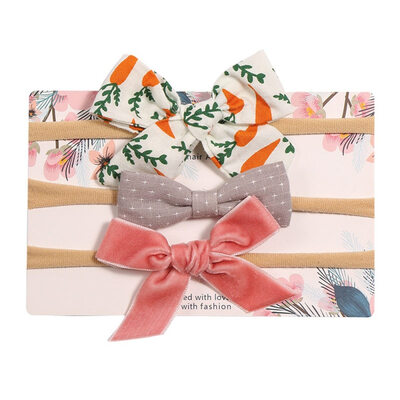 

New Cute Children Girl Floral Pattern Bowknot Design Elastic Hair Accessory Band Rope Ponytail Holder Headbands