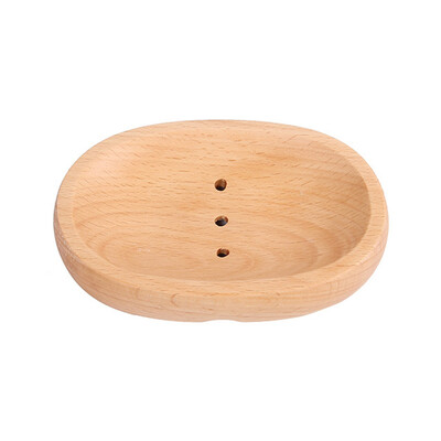 

Handmade Wood Bamboo Soap Rack Dish Tray Case Bathroom Cleaning Shower Holder