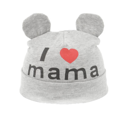 

2017 Baby Boys&Girls Hat Newborn Baby Cotton Love mama print Caps Hats Baby Girls Knitted Beanies Cap