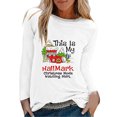 

Tailored Women Casual Letter Print Full Sleeve O Neck Pullover Loose Street Blouse