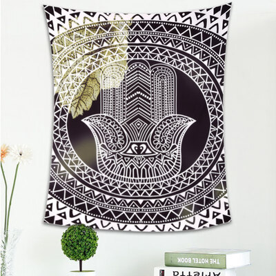

Buddhist Handprints Tapestry Indian Mandala Hanging Wall Tapestries for Psychedelic Home Bedspreads Art Carpets