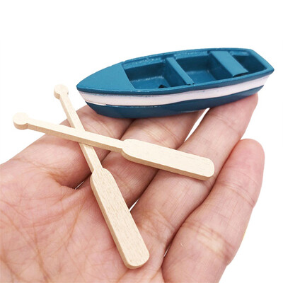 

Siaonvr Exquisite Blue Mini Boat Miniature FOR 112 Dollhouse Living Room Decoration