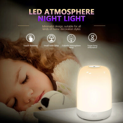 

LED Touch Lamp Bedside Lamp with Dimmable Colour Changing Night Light for Bedrooms