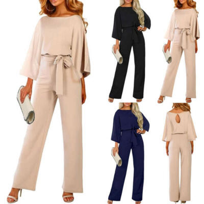 

HOT Women Elegant Long Sleeve Jumpsuit Business Party Romper Trousers Casual