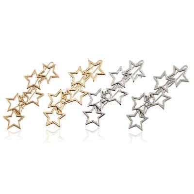 

4pcs Women Alloy Hollow Stars Hairpin Five-pointed Star Barrettes Metal Hair Clips