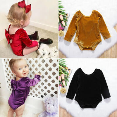 

US Stock Newborn Baby Girls Bowknot Romper Bodysuit Jumpsuit Clothes Outfits