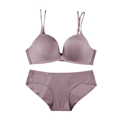 

Women Push Up Padded Bras Seamless Low Waist Briefs Set Smooth Bras Briefs Sets Underwear Suits