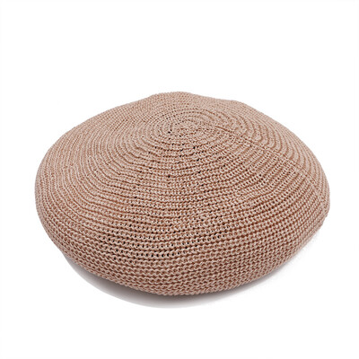 

Womens outdoor new beret fashion hundred knitted sun hat summer thin hollow breathable painter hat