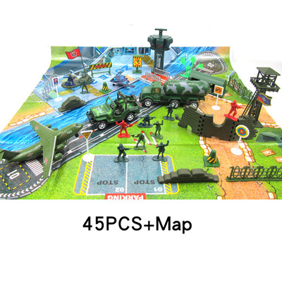 

YIWULAMilitary Model World 45 Pieces Land&Air Force Scenes Sandbox Set