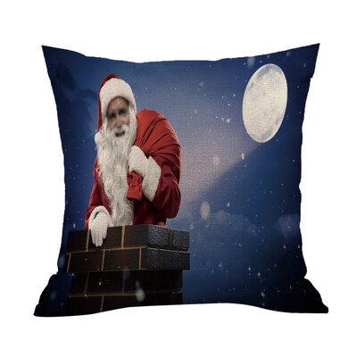 

Tailored Happy Christmas Pillow Cases Linen Sofa Cushion Cover Home Decor Pillow Core