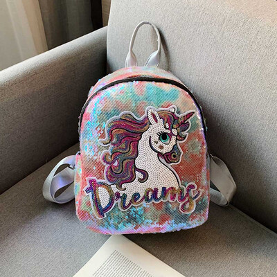

New Cute Unicorn Backpack Teen-Girls School Bag Glitter Bling Sequins Shoulder Bag 94X47X12In