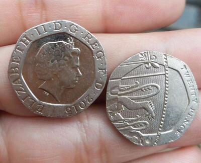 

21mm UK 20 Pence coin Segment of the Royal Shield 2008-2015 The United Kingdom of Great Britain&Northern Ireland Scotland