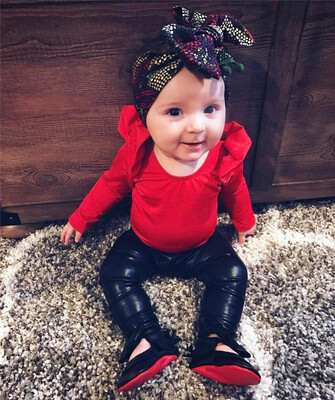 

Newborn Infant Baby Girls Flutter Romper Bodysuit Jumpsuit Outfit XMAS Clothes